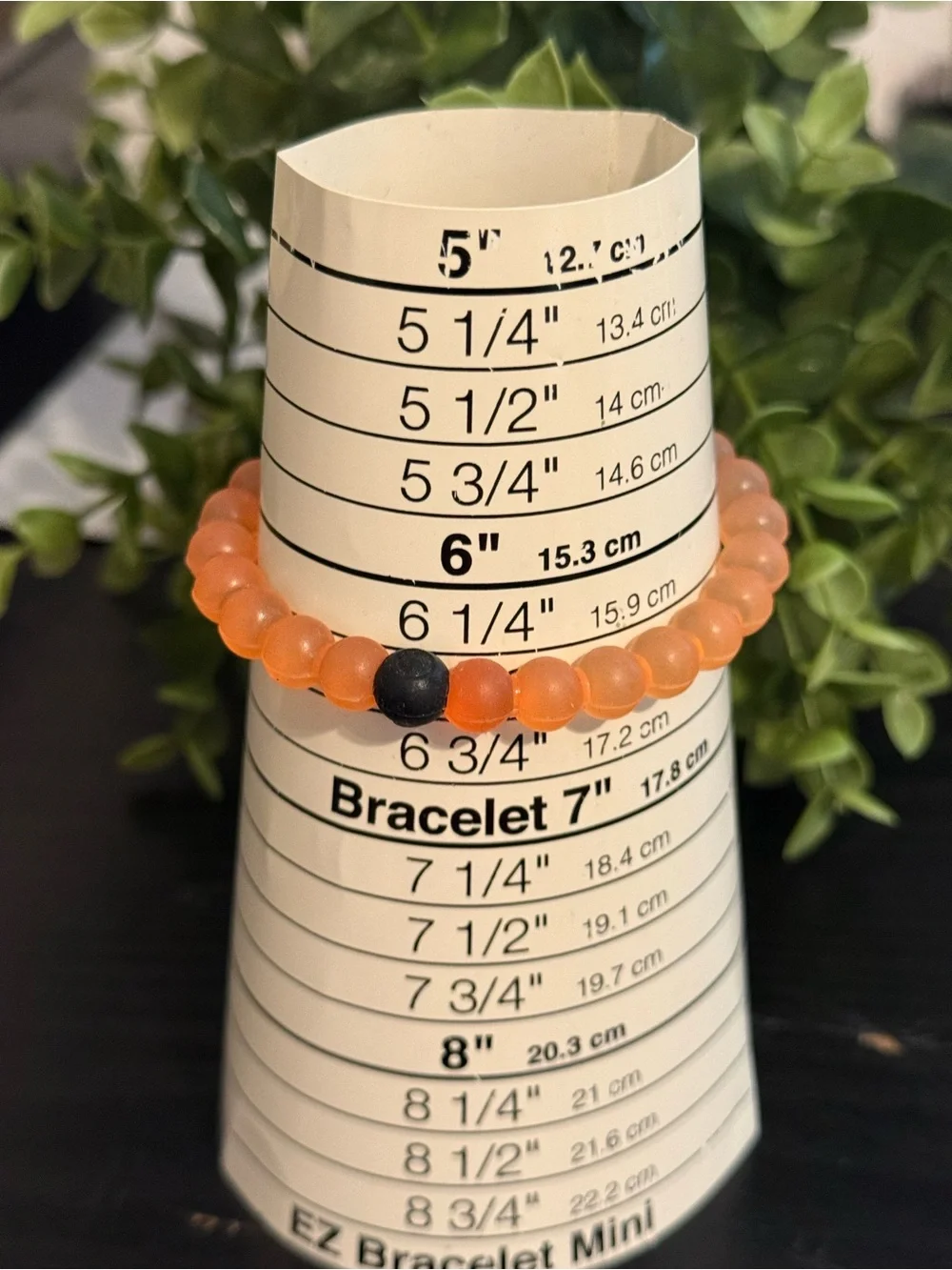 Lokai Light Orange Stretch‎ Beaded Bracelet with Black Accent